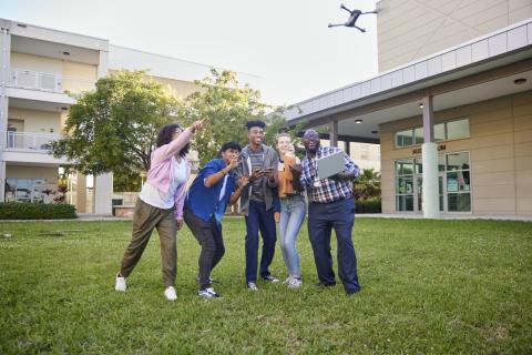 group of students outside